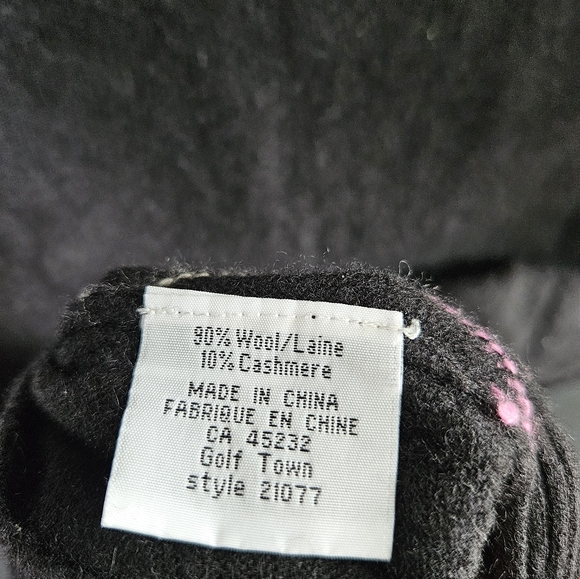 Womens Gordon Cooper Golf Argyle Wool & Cashmere Sweater – Size S – Black - Picture 5 of 5